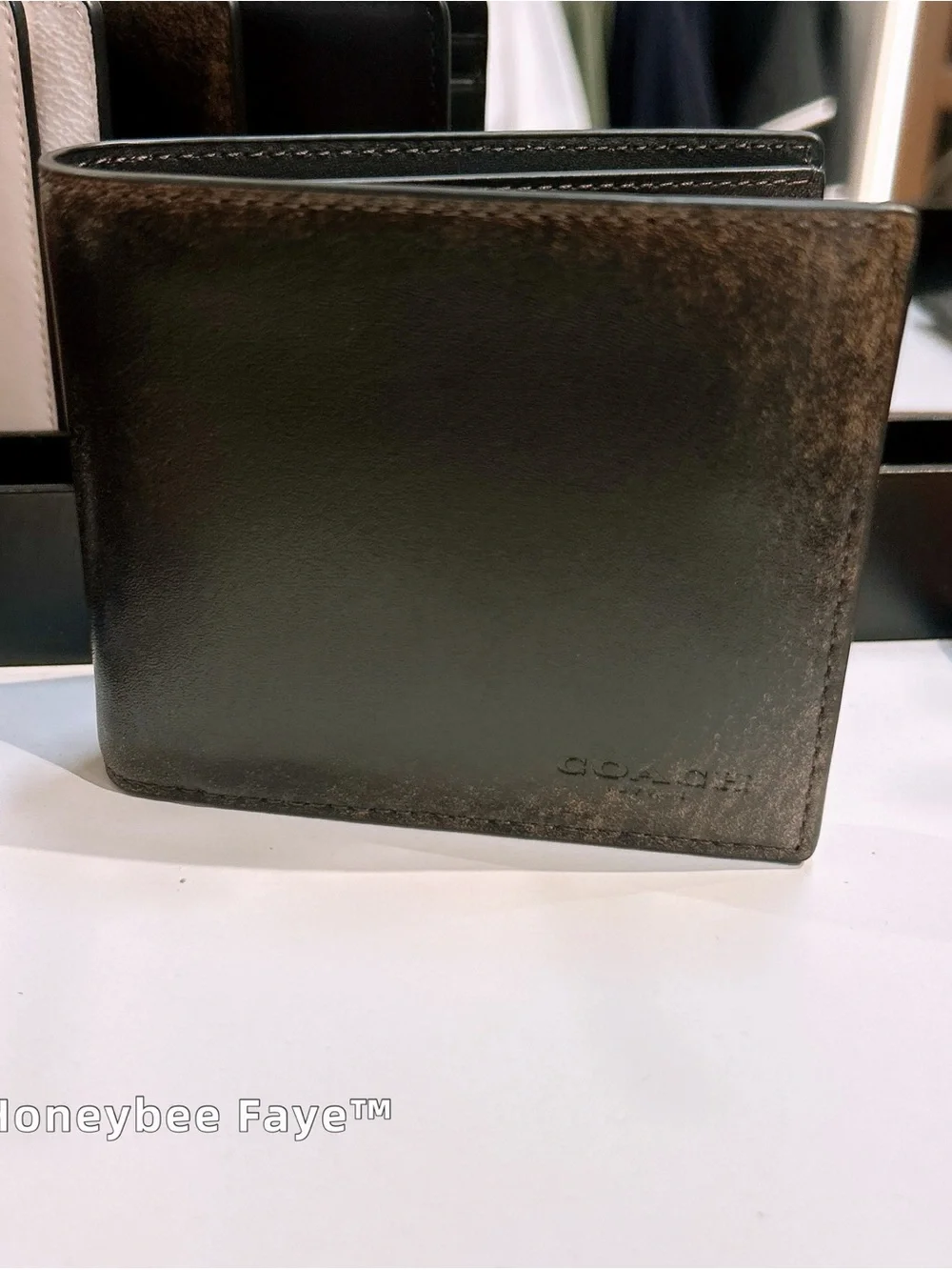 Coach Black Leather Men's 3-In-1 Wallet In Loved Leather ceu74
